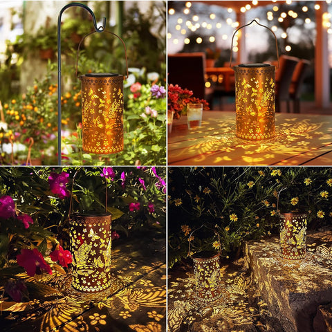 hanging fairy metal solar lamp
