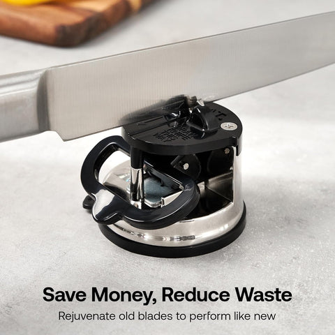 AnySharp Pro Metal Knife Sharpener – Suction Base | Hands-Free Safety | Razor-Sharp Results | Ideal for Hardened Steel & Serrated Knives