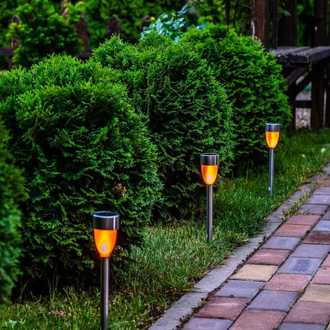 HEALLILY 10pcs Aluminum Outdoor Light Stakes Replacement, Yard and Pathway Solar Light Poles, Metal Ground Spike Set for Garden and Lawn Lighting