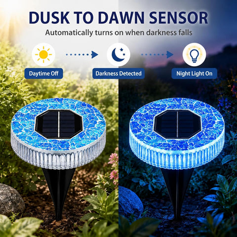 Mosaic Solar Lights Outdoor Solar Waterproof Garden Lights Easy to Install
