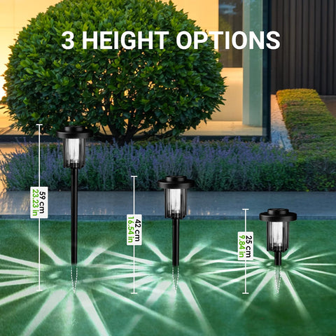 Solpex Solar Lights Outdoor, 6 Pack LED Garden Pathway Lights, Waterproof Solar Powered for Garden, Patio, Landscape, Walkway, Cold White