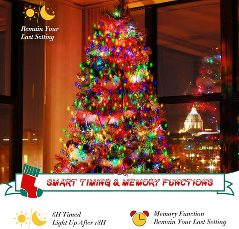 Multicolor Christmas Tree Lights 16 Strings 400 LEDs, Indoor & Outdoor