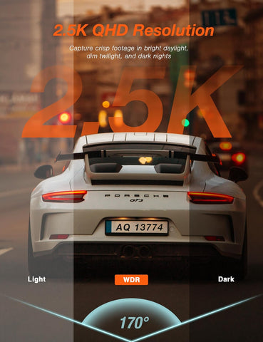 iZEEKER 2.5K QHD WiFi Dash Cam with Night Vision