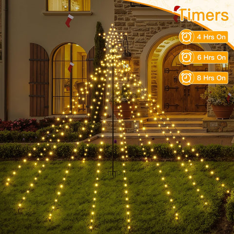 Christmas Tree Lights 340 LED Warm White Outdoor Fairy Lights with Star & Remote