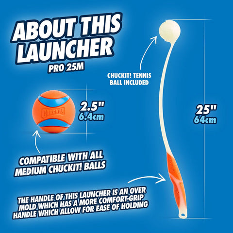 Chuckit! Pro Max Glow 25M Hands Free Dog Ball Launcher