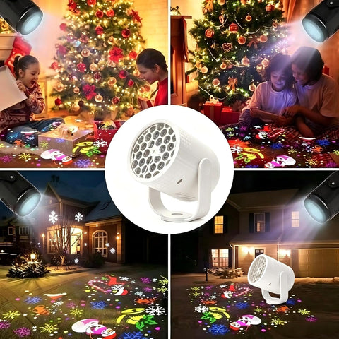 Christmas Projector Light with 20 Rotating Patterns – Colourful LED Christmas Projection Light for Indoor & Outdoor Festive Decorations