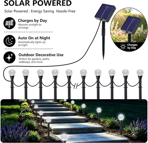 ENUOLI Solar Pathway Lights,30 LED Solar Strings Outdoor Waterproof(Multi)