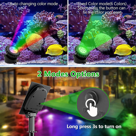 T-SUN Solar Pond Lights Set of 5 – RGB Colour Changing Submersible Underwater LED Lights, IP68 Waterproof Garden Pond Spotlights for Fountains, Waterfalls & Outdoor Landscapes