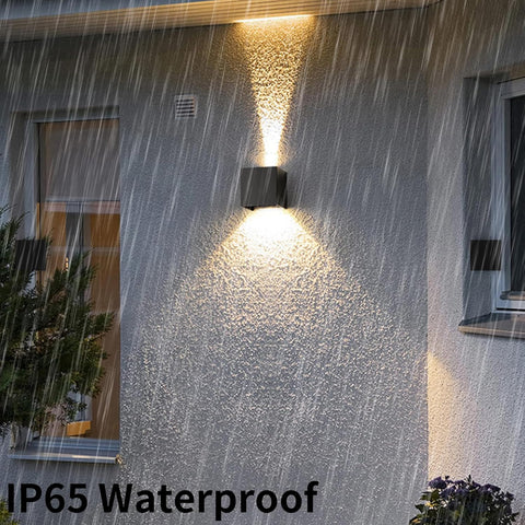 Outdoor Wall Lights with Motion Sensor 2 Pack, 12W Up Down PIR Lights, 3000K Warm White, IP65 Waterproof Black LED Wall Sconce for Front Door