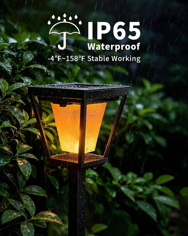 Upgraded Dusk to Dawn Solar Flickering Flame Garden Lights, 8Pack