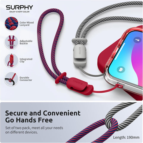 SURPHY Adjustable Wrist Strap Lanyard – 2 Pack