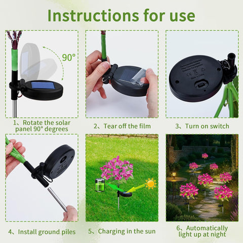 Joyoldelf 2 Pack Purple Bougainvillea Solar Lights for Outdoor Garden