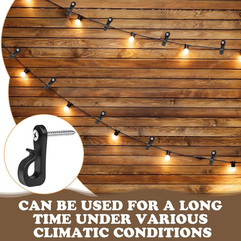 50 Pack Q-Hanger Screw-in Hooks with Safety Buckle – Heavy-Duty Outdoor Hooks for String Lights, Fairy Lights, Plants & Decorations – Hang Your Lights with Confidence, Whatever the Weather