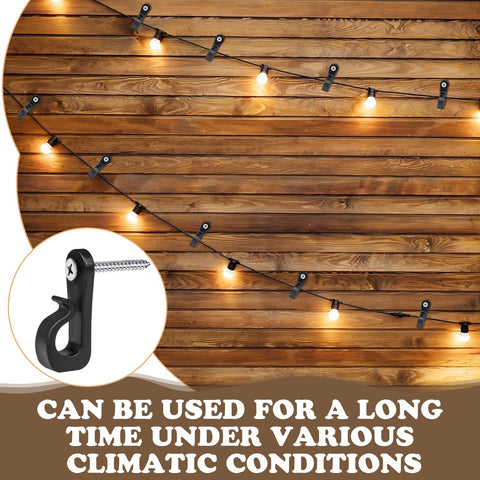 50 Pack Q-Hanger Screw-in Hooks with Safety Buckle – Heavy-Duty Outdoor Hooks for String Lights, Fairy Lights, Plants & Decorations – Hang Your Lights with Confidence, Whatever the Weather