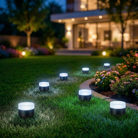 10 Pack Cool White LED In-Ground Lights Low Voltage Outdoor Landscape Lighting for Garden, Pathway, Yard