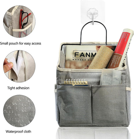Zxglxinyao 2-Piece Wall Hanging Storage Bags, Black – Waterproof Canvas Pocket Organisers for Cosmetics, Books & Everyday Essentials