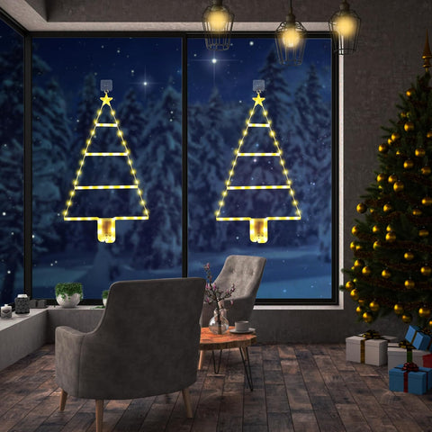 Moxled 2ft Warm White LED Ladder Christmas Lights with Timer – Battery Operated