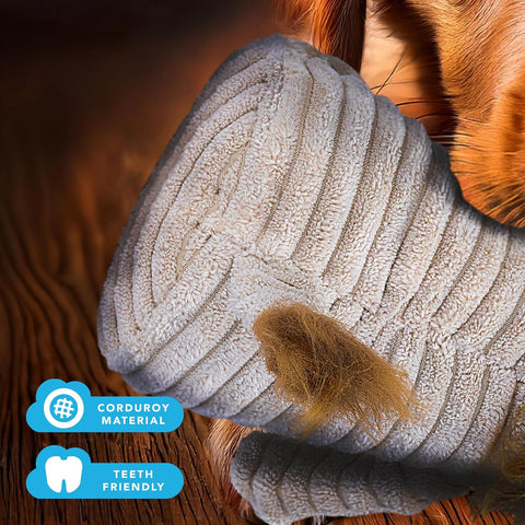 Brown Lion Plush Dog Toy with Squeaker