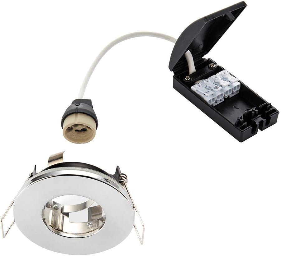 Saxby 79978 Speculo round Matt White Bathroom IP65 7W GU10 Fire Rated Downlight