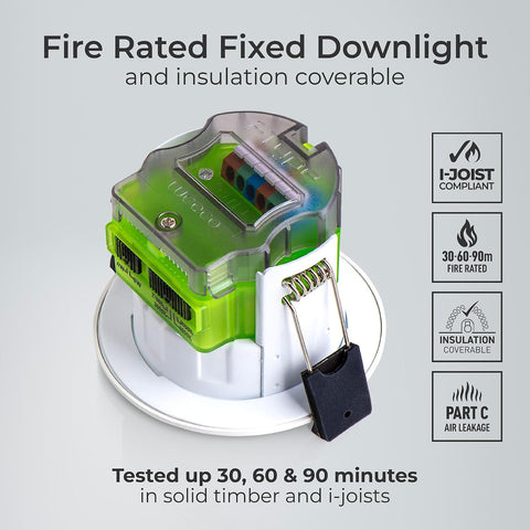 LED Flat Downlight with Power Change and 4 Colour Change Temperature Options (CCT), Fire Rated, Spotlight for Kitchen and Bathroom, Ftype MK2, White, IP65, 4W/6W, 750Lm, 6000K-2700K, FTF6WCCT