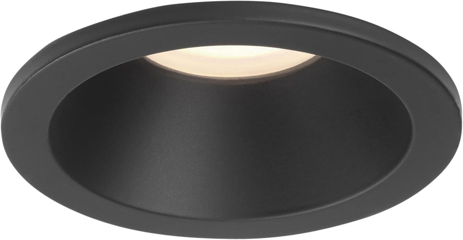 Minima round Fixed IP65 Bathroom Downlight - IP65 Rated - (Matt Black), GU10 Lamp, Designed in Britain - 1249017 - 3 Years Guarantee