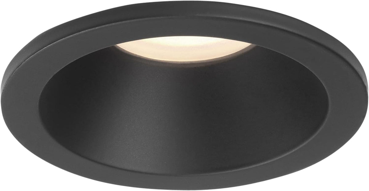 Minima round Fixed IP65 Bathroom Downlight - IP65 Rated - (Matt Black), GU10 Lamp, Designed in Britain - 1249017 - 3 Years Guarantee