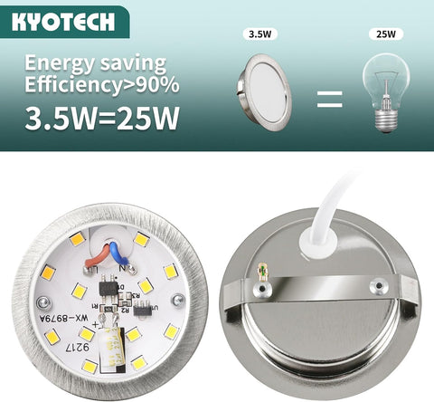 LED Furniture Lights 230V, 4W LED IP44 G4 20Mm Recessed Spotlights for Flat Furniture 3000K/4000K/6000K Kitchen Hood, Bathroom Recessed Spotlight (Nickel, Set of 6)