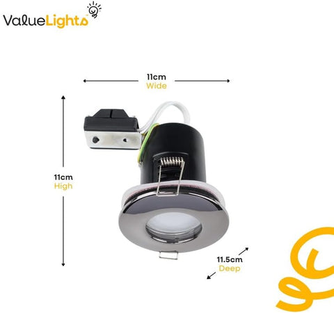 | Fire Rated White Domed GU10 Ceiling Downlight | Bath Recessed Lighting, Home Décor & Improvement Essential | Mains Wired