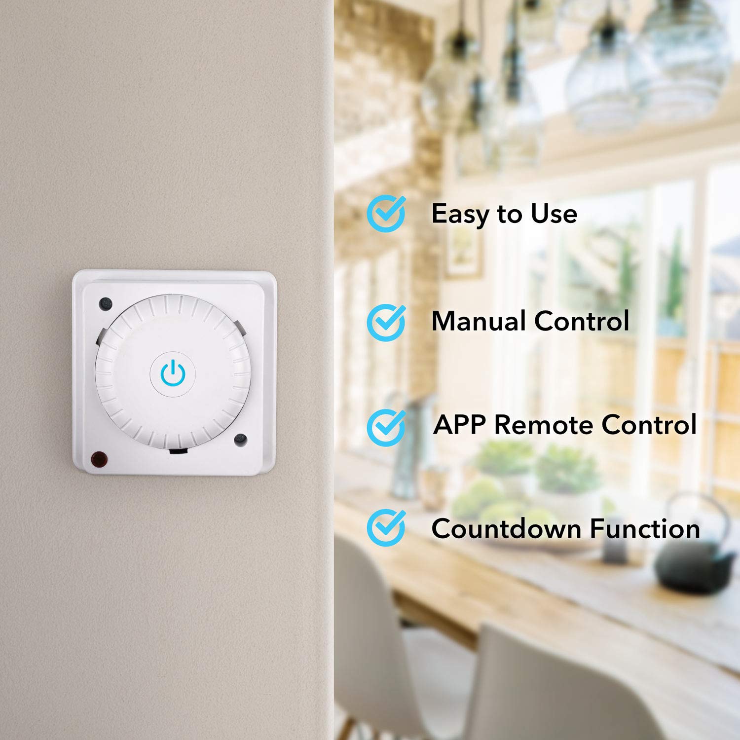 WiFi Smart Wall Timer, Alexa/Google, App Remote, 16A 3680W, No Hub - thelights4u.com