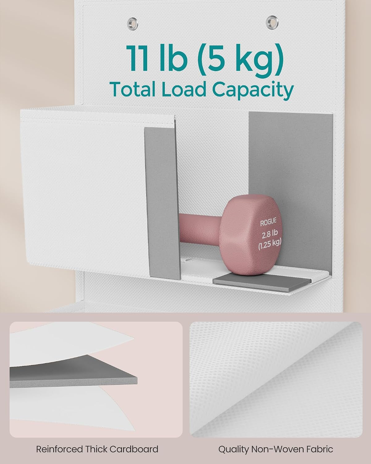 Over-Door Storage Organiser, Wardrobe Storage, 4 Pockets