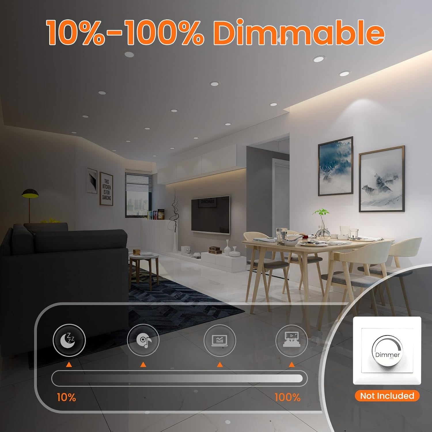Lighting 6 Pack LED Downlights, LED Recessed Ceiling Lights 4W 310LM 230V, 55-68Mm Cutout Dimmable,3Cct 3000K 4000K 6500K Adjustable, IP44 Suitable for Bathroom Living Room Kitchen,Nickel