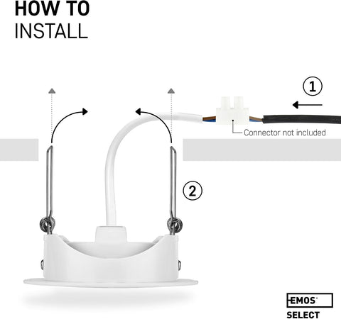 Bathroom Spot Lights Ceiling LED Waterproof IP44 | Spotlight 5W, 370Lm, 3000K Warm White, 220-240V Powered | Pack of 12 Recessed LED Downlights Ceiling for Outdoor Hallway, Soffit Etc., White