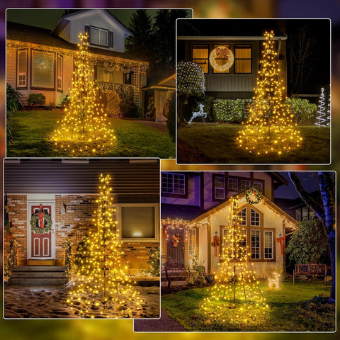 202 LED Outdoor Christmas Tree Lights – Warm White, 1.8m