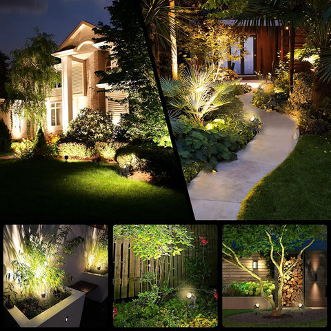 Litake Garden Lights Mains Powered,6 Pack Pathway Lights 21m/68.9ft 3W Extendable LED Spike Lights Outdoor Landscape IP66 Waterproof Spotlights for Lawn Tree Patio Yard Wall (3000K Warm White)