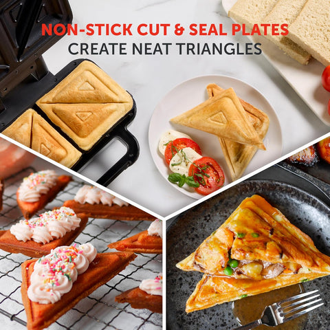 Stuff ’n’ Press Deep Fill Toastie Maker | 2 Slice Sandwich Toaster Black