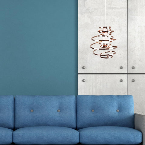 Pair of Modern Metal Swirl Ceiling Light Shades – Gold – UK