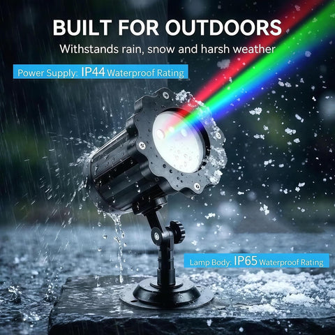 QUVVYN Outdoor Christmas Laser Projector Lights – RGB Moving Starry Laser with Remote Control, Timer, IP65 Waterproof Garden & Party Decoration