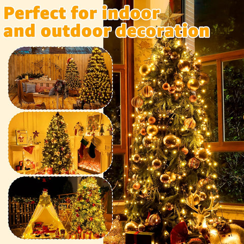 Ollny Warm White 250 LED Cascading Christmas Tree Lights – USB Plug