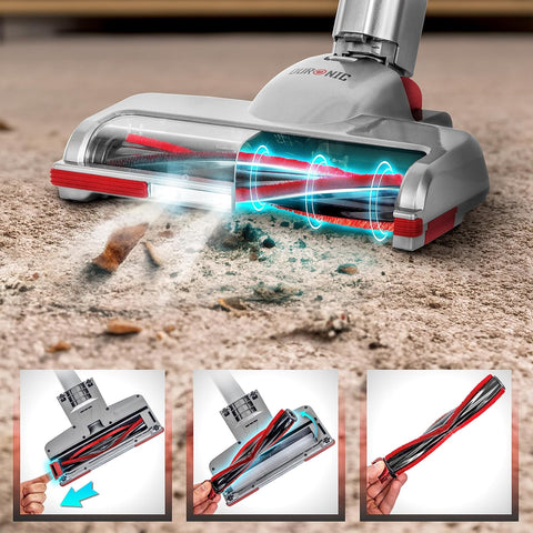 Cordless Stick Vacuum Cleaner 220W with Dual Batteries