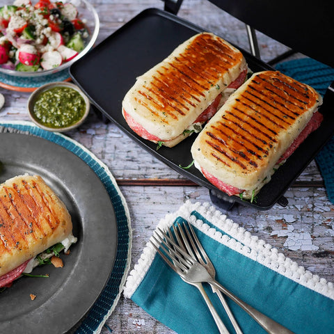 3-Slice Sandwich & Panini Press | Non-Stick Aluminium Plates | Stainless Steel Toastie Maker – Silver [VST025]