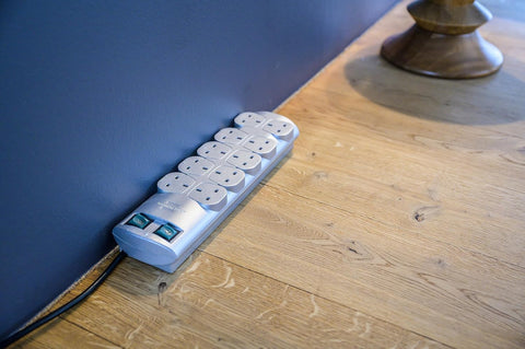 Brennenstuhl Primera-Line 10-way Extension Lead (Power strip with 2 switches for 5 sockets each and 2m cable) Silver