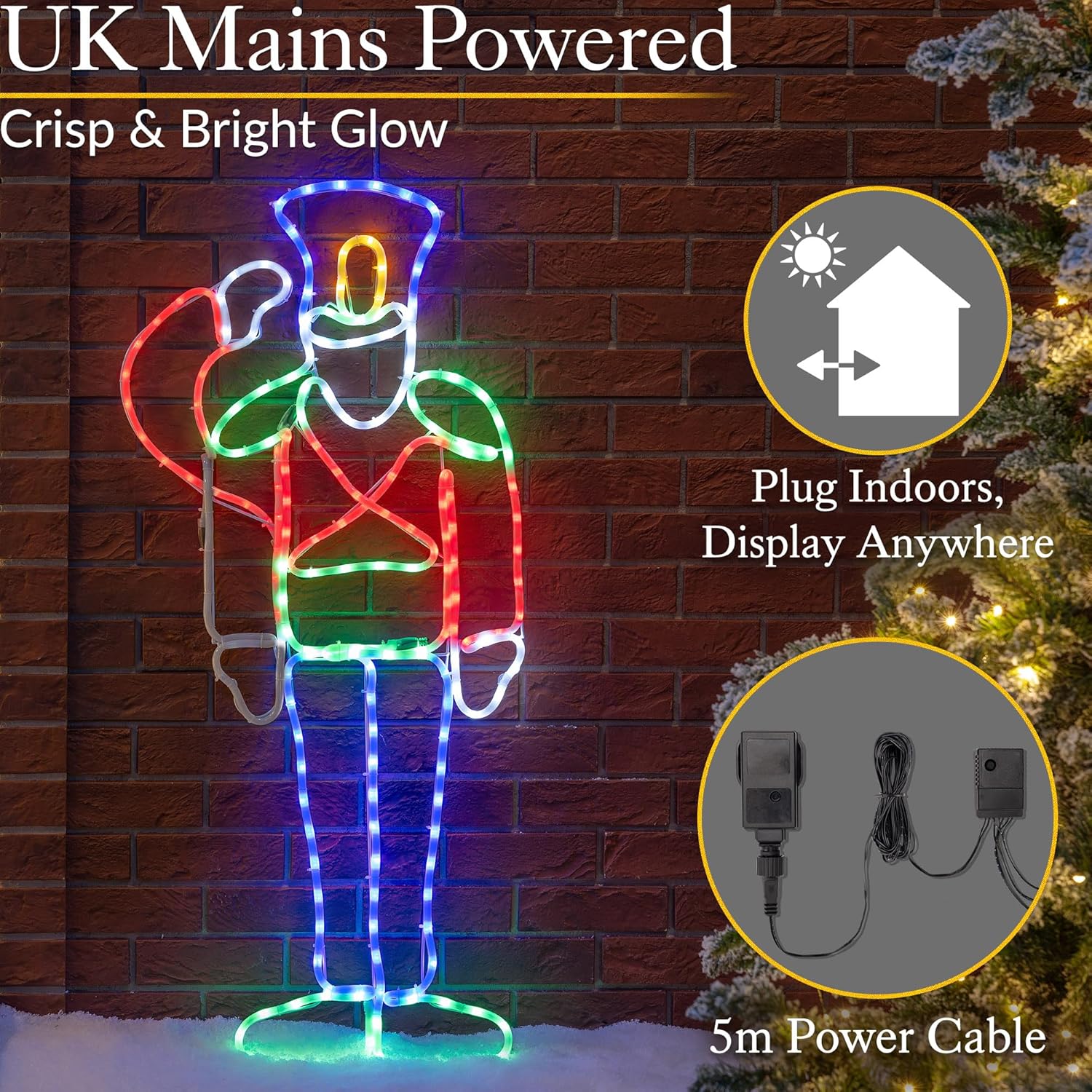 Mains Powered 252 LED Nutcracker Soldier Rope Light Christmas Decor