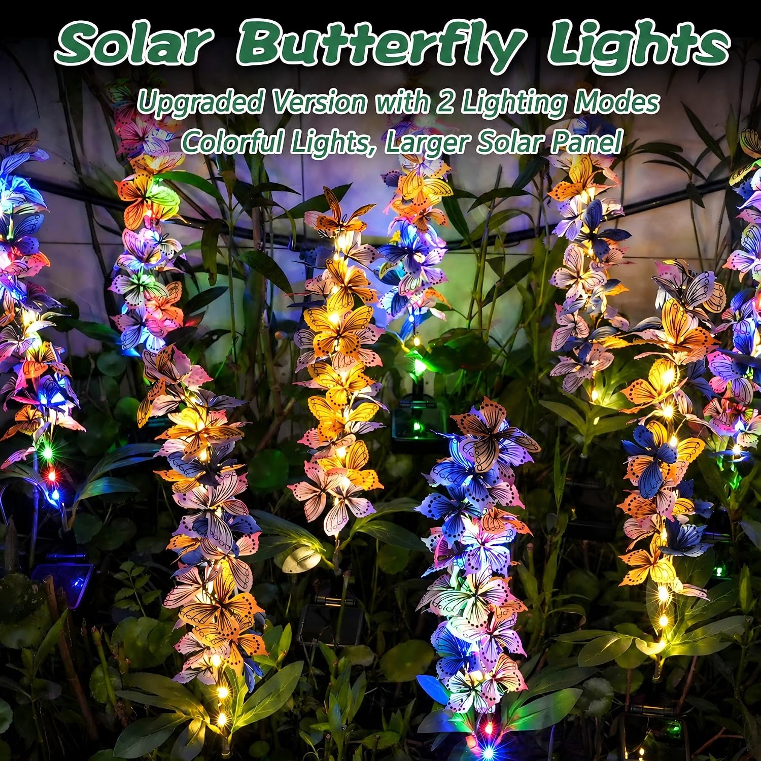 Solar Butterfly Garden Lights, Dual‑Mode Outdoor Decor (2 Pack)