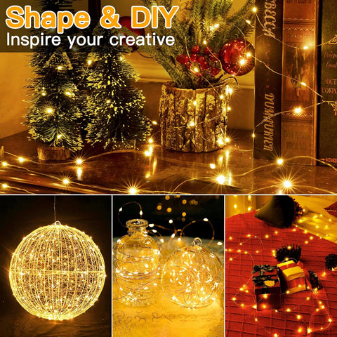 5m 50 LED Warm White Fairy Lights Battery Operated Waterproof String
