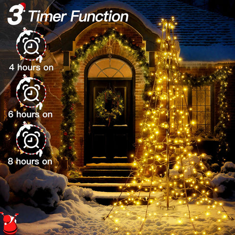 202 LED Outdoor Christmas Tree Lights – Warm White, 1.8m