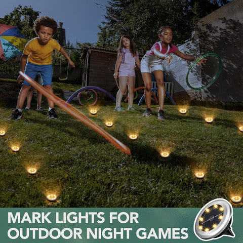Solpex Solar Lights Outdoor Garden, 10 Pack Mini Solar Ground Lights, Waterproof Solar Garden Lights, Solar Powered Landscape Lighting for Patio Yard Driveway Walkway(Warm White) [Energy Class A]