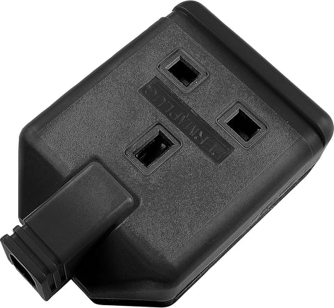 Masterplug Heavy Duty Single Socket Trailing Socket, without Plug and Cable, Black