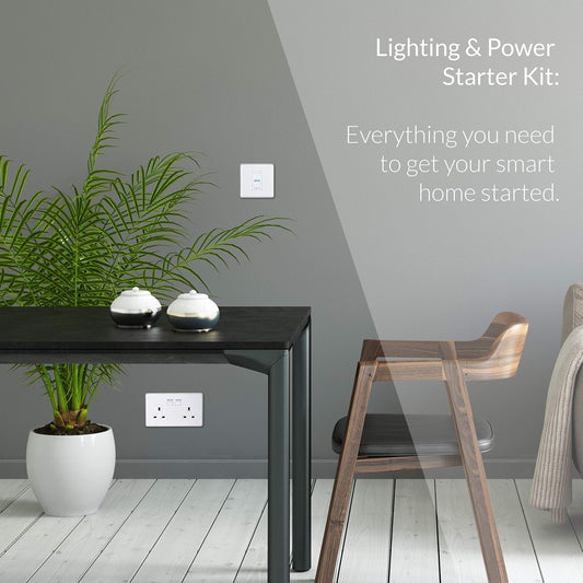 LP21422WH Smart Lighting & Power Starter Kit, White Metal - Works with Alexa, Google Assistant, HomeKit. iOS & Android Compatible