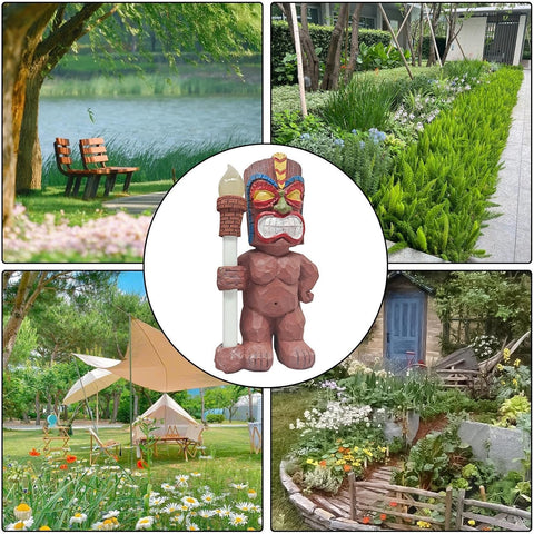 Hawaii Statue, Solar Lantern Decor, Garden Figurine