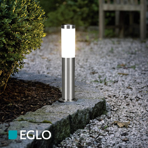 Eglo Helsinki Outdoor Lamp, Stainless Steel Outside Bollard Light, IP65
